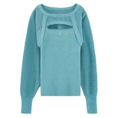 SLY前后两穿设计感两件套针织衫