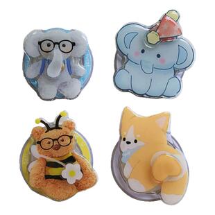 新款可爱蜜蜂小熊手机磁吸气囊支架可伸缩旋转指环扣背贴懒人桌面