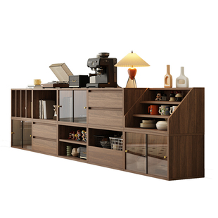 书柜实木矮柜电视柜自由组合柜格子柜模块柜飘窗柜落地收纳储物柜