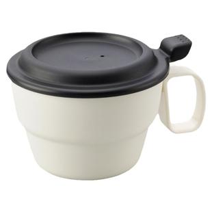 日本进口翻盖杯子连体盖咖啡马克杯微波加热牛奶早餐杯办公室水杯