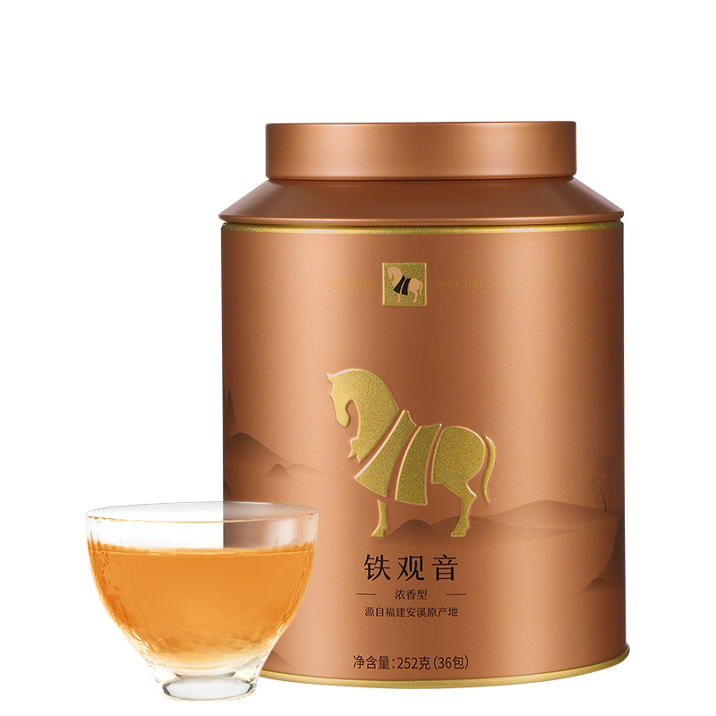 八马茶叶安溪铁观音浓香型兰花香乌龙茶口粮茶罐装252g（36包）