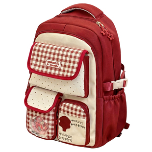 ins学院风可爱百搭双肩包 初高中生学生书包女大容量上课减负背包