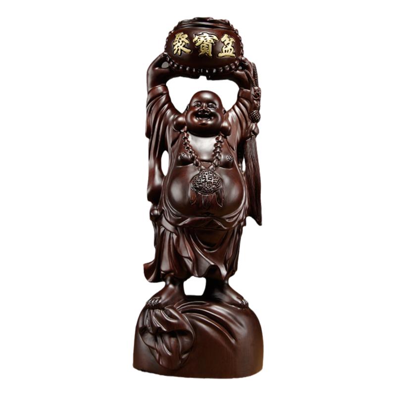 黑檀木雕家居客厅工艺品弥勒佛像