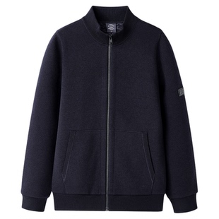 【抗起球】德鲨男装立领羊毛开衫男2025秋冬新款休闲外套