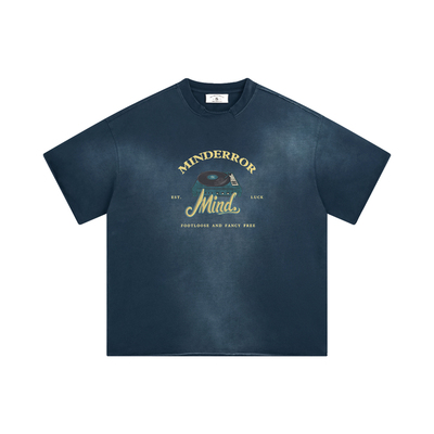 MindError复古唱片机印花短袖