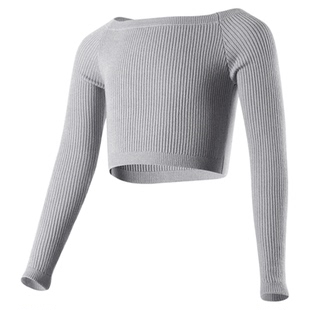 儿童舞蹈服毛衣女童芭蕾舞练功服灰色跳舞衫体操服小外套坎肩冬装