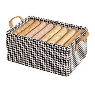 千鸟格衣服收纳盒放衣柜分层收纳箱家用折叠整理盒收纳筐储物盒