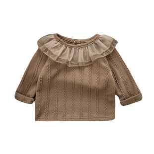 女宝宝花边领上衣女童公主蓬蓬裙两件套春秋季婴幼儿衣服裙子套装