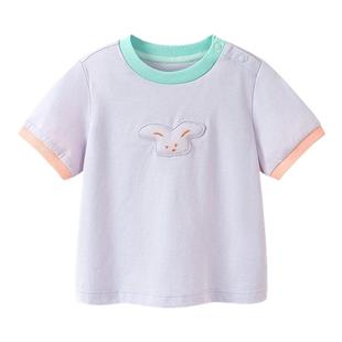 迷你巴拉巴拉儿童短袖T恤夏装纯棉男女宝宝网眼透气速干婴儿上衣