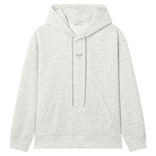 热风女士卫衣加绒连帽卫衣2025年冬季新款蝴蝶结加绒保暖内搭上衣