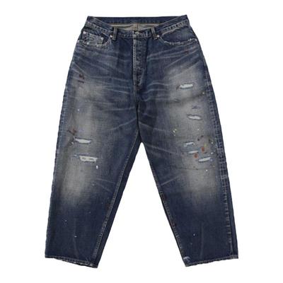 CAMDRCE水洗破洞补丁牛仔裤