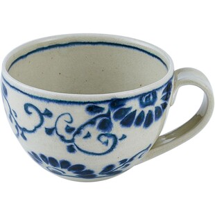 [cocostyle]日本宗山窑釉下彩安南手绘青花陶瓷马克杯咖啡杯杯碟