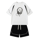 冰丝短袖t恤男孩夏季新款青少年初高中学生套装大童运动篮球衣服