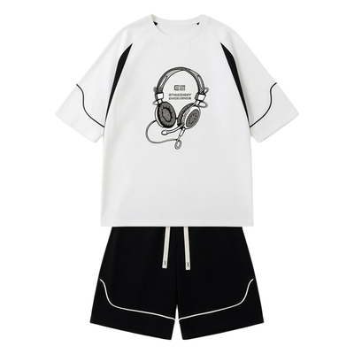 凉感透气青少年夏季短袖T恤套装