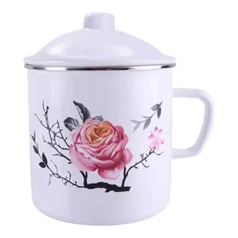 搪瓷杯加厚带盖水杯泡面搪瓷茶缸怀旧搪瓷奶杯口杯