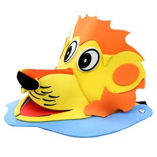 小狮子头饰幼儿园表演道具儿童帽子雄狮动物头套运动会活动用品ev