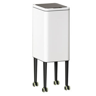 智能感应厨房垃圾桶家用加高个子可移动不锈钢免弯腰高颜值大容量