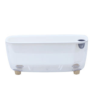 懒人自吸水花盆树脂全透明长方形水培器皿郁金香石斛室内太阳花盆