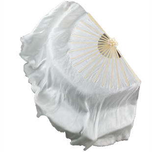 双面真丝白色加长舞蹈扇不染跳舞扇盛世鸿姿雪中梅古典舞梁祝扇子