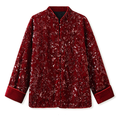 弥蝶新中式国风重工亮片设计外套