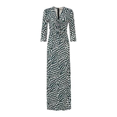 DVF2026春夏新款V领浮动格纹哑光针织轻薄长袖连衣裙DL4T023