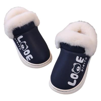 女童保暖小猪雪地靴2025冬季儿童加绒加厚棉鞋中大童男童皮面短靴