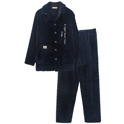 短绒法兰绒睡衣男青年加绒加厚