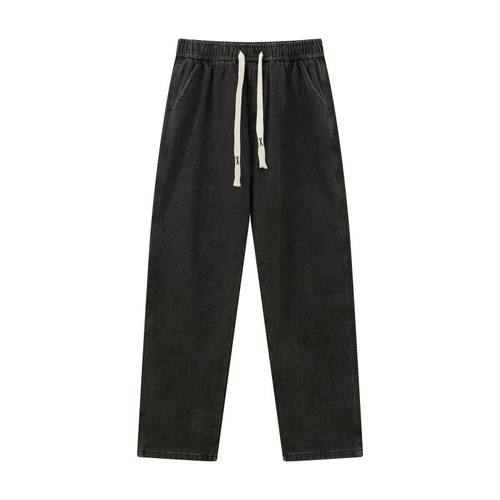 190高个子秋冬加绒加厚加长版男裤美式拖地牛仔裤115cm直筒宽松潮