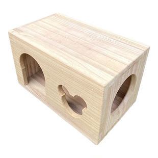 实木龙猫花枝仓鼠木窝木屋垂耳兔子豚鼠金丝熊木笼躲避房屋宠物窝