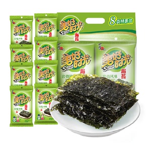 喜之郎美好时光岩烧海苔片2g*8袋装儿童即食紫菜16g海味小零食品