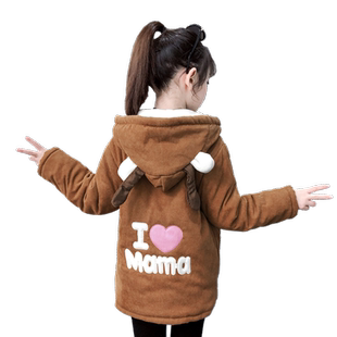 女童外套秋冬装网红新款夹棉加厚棉衣灯芯绒加绒儿童洋气中大童潮