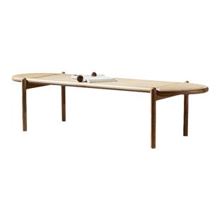 民宿藤编床尾凳家用门口北欧换鞋凳子创意现代简约实木长方形餐凳