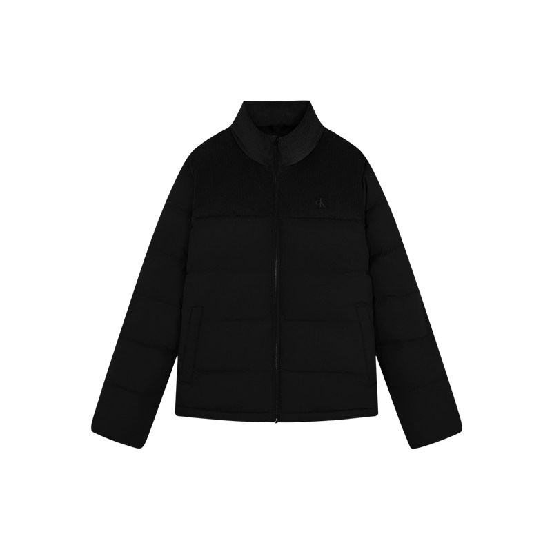 CK男士灯芯绒拼接立领羽绒服