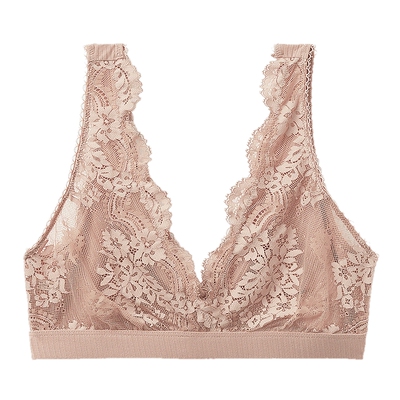 蕾丝无衬垫前后可穿V领三角内衣