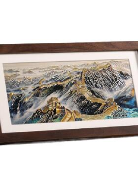 礼师傅《万里长城》铜雕装饰画
