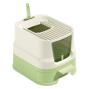 猫砂盆超大号全封闭式防带砂厕所除臭防外溅顶入一体式特大猫沙盆