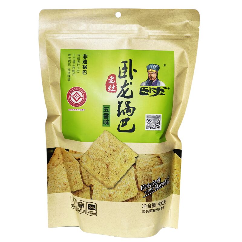 卧龙锅巴400克大包装麻辣味五香