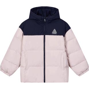 鸿星尔克童装女童羽绒服冬季短款加厚保暖冬防泼水科技连帽外套