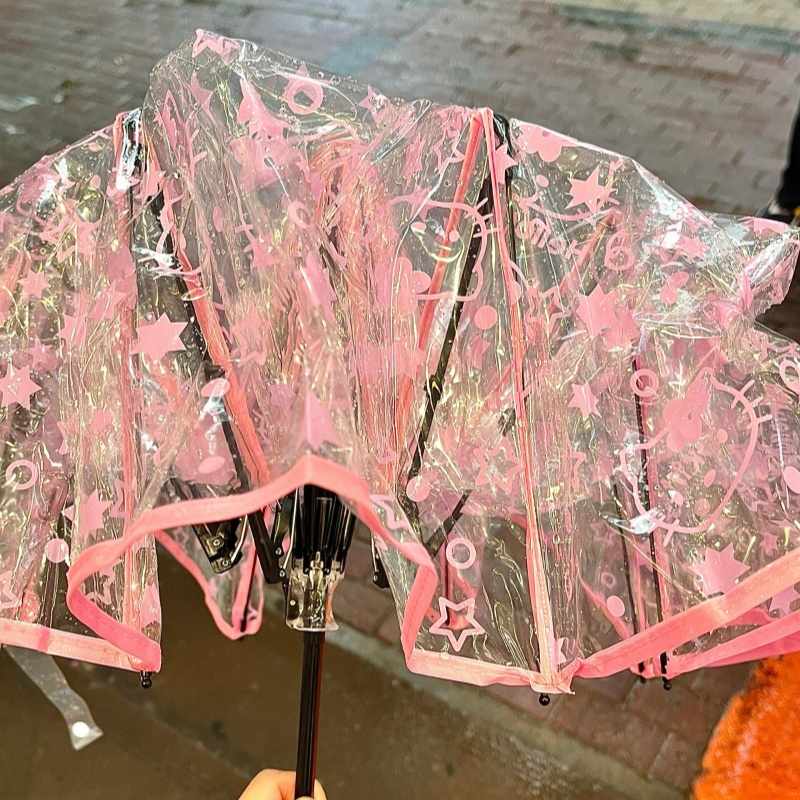 hellokitty雨伞高颜值Hello透明伞女2025年新款学生上学专用可携