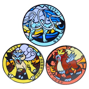 宝可梦周边金属徽章三圣兽雷公水君炎帝凤王胸针路卡利歐书包装饰