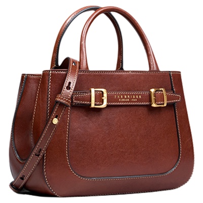 The Bridge/桥牌 GAIA系列手工牛皮植鞣工艺女士手提斜挎包