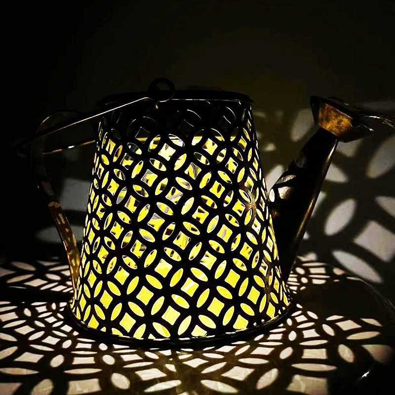 太阳能水壶灯洒水灯户外庭院家用草坪花园装饰铁艺镂空地插灯