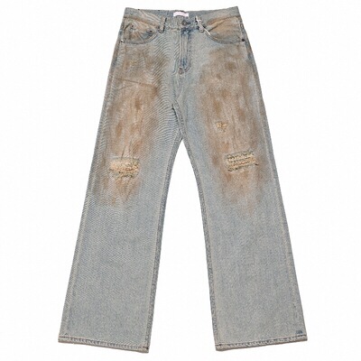 Selfness2021M摸脏破洞男牛仔裤