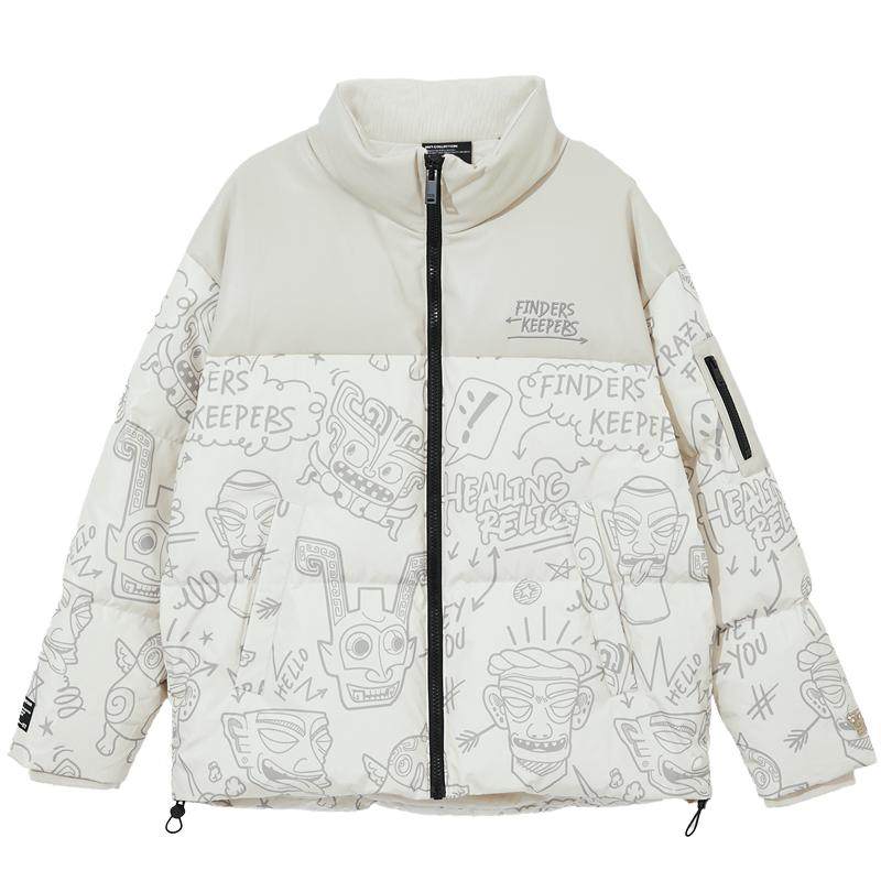 灰鸭绒羽绒服杰克琼斯立领