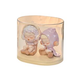 手办萌粒收纳盒透明展示架可叠加展示盒谷子摆件周边防尘小盒子女