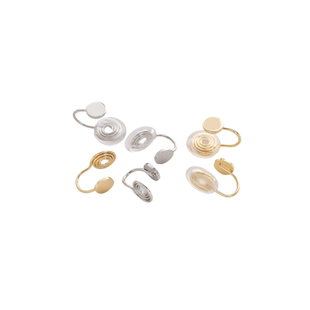 14K包金保色无耳洞圆形贴片托面蚊香盘耳夹diy圆盘底托耳饰品配件