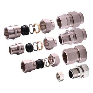 燃气快装接头三通4分天然气波纹管快速接口免打波内外丝插口配件