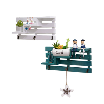 创意实木墙上免打孔置物架店铺门后口壁挂墙壁装饰品玄关钥匙挂钩