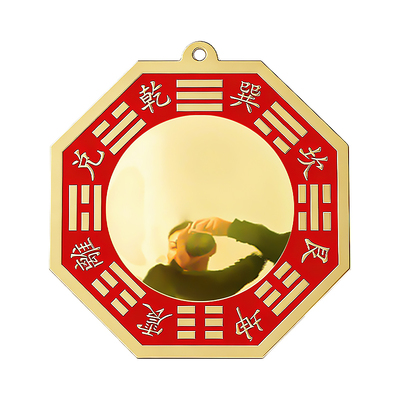 八卦镜凸面纯铜家用门口凹凸镜子窗户太极农村大门正宗铜九宫摆件