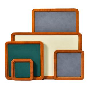 今仕爵首饰托盘展示盘实木纹戒指手镯文玩收纳盘看货盘珠宝道具